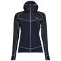 Sudadera de mujer Salewa Puez Hybrid PL W FZ azul oscuro PremiumNavyMel