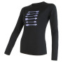 Camiseta de mujer Sensor Merino Wool PT Šípy dl.r. negro Black