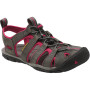 Sandalias de mujer Keen Clearwater CNX Leather W gris/rosa Magnet/Sangria