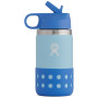 Botella para niños Hydro Flask Kids Wide Mouth 12 oz Straw Lid/Boot azul claro Ice