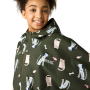 Abrigo impermeable para niños Regatta Junior Changing Robe Dark Khaki Cat Dog