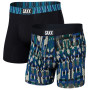 Calzoncillos bóxer Saxx Vibe Super Soft BB 2Pk azul/negro ModernFairisle/BlackGeo