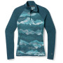 Camiseta funcional de mujer Smartwool W Classic Thermal Merino BL 1/4 ZB azul Twilight Blue Mtn Scape