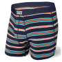 Calzoncillos bóxer Saxx Ultra Boxer Brief Fly azul/naranja NavyVistaStripe