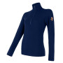 Camiseta funcional de mujer Sensor Merino Extreme zip azul oscuro