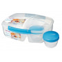 Caja de comida Sistema Triple Split Lunch 2L azul claro