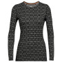 Camiseta funcional de mujer Icebreaker 250 Vertex LS Crewe Alpine Geo negro black/snow/j