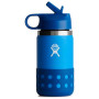 Botella para niños Hydro Flask Kids Wide Mouth 12 oz Straw Lid/Boot azul LAKE