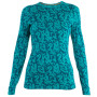 Camiseta funcional de mujer Icebreaker W Mer 200 Oasis LS Crewe Macro Camo verde Flux Green/Dk Flux/Aop