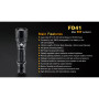 Juego de linterna led Fenix FD41 + 2600 mAh Aku s USB Feni