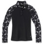 Camiseta funcional de mujer Smartwool W Merino 250 Bl Pattern 1/4 Zip Boxed negro/blanco BlackPinwheel