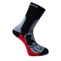 Calcetines Progress 8MB Merino negro/rojo Black/Gray/Red
