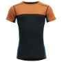 Camiseta funcional de hombre Devold Lauparen Merino 190 T-Shirt Man azul/naranja Flame/Ink/Flood