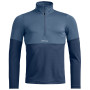 Sudadera de hombre Ortovox Fleece Light Zip Neck azul Blue Nunatak