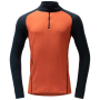 Camiseta funcional de hombre Devold Duo Active Merino 205 Zip Neck Man naranja/gris Brick