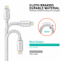 Cable de carga y datos Swissten Textile USB-C / Lightning 1,2 m