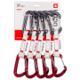 Juego de cintas express Ocún Hawk Qd Wire Bio-Dyn-Ring 15 mm 10 cm 5-Pack rojo/gris Red