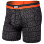 Calzoncillos bóxer para hombre Saxx Sport Mesh BB Fly negro/naranja Checkerboard-black