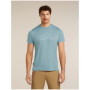 Camiseta funcional de hombre Icebreaker Merino Blend 125 Cool-Lite™ Sphere SS Tee Across the Peaks azul claro FLINT BLUE