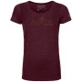 Camiseta funcional de mujer Ortovox W's 150 Cool Mountain Face TS burdeos Darkwineblend