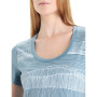 Camiseta funcional de mujer Icebreaker Tech Lite II SS Scoop Tee Reflection Lines