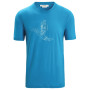 Camiseta de hombre Icebreaker Tech Lite II SS Tee Skiing Yeti azul claro Geo Blue
